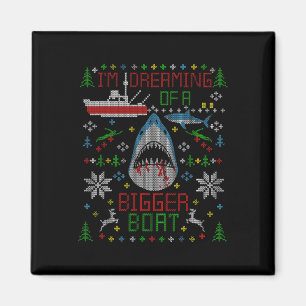 Underbart vithajfiske Ugly julsötare P Magnet