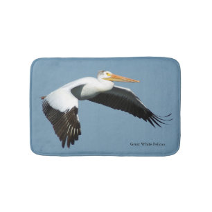 Underbart vitt pelican-badmat badrumsmatta