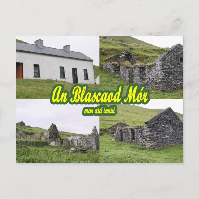 Underbart vykort för Blasket Houses (Framsida)