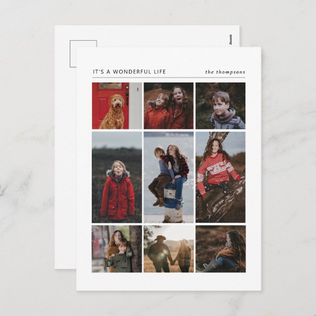 Underbart vykort för multifoto-Helgdag med livsupp (Fram/baksida)