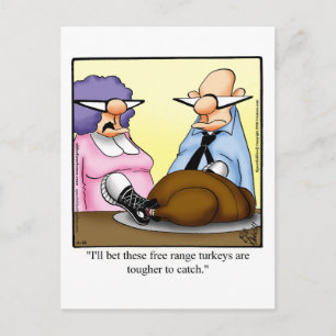 Underbart vykort för Thanksgiving Humor Helgdag