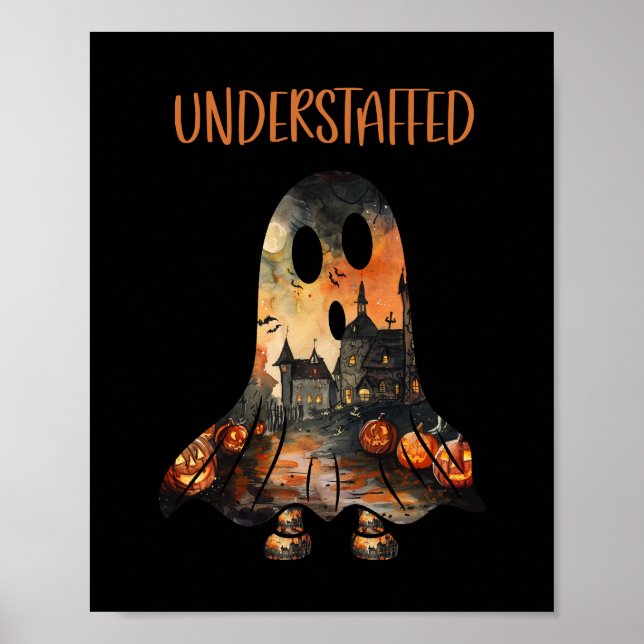 Underbemannad Sarcastic Halloween Ghost Poster (Framsidan)