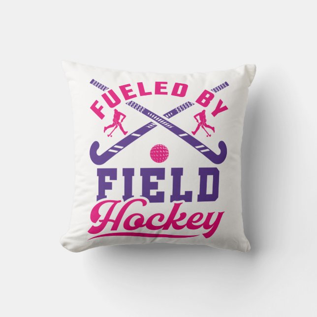 Underblåst av Fält Hockey Cute Player Team Kudde (Framsida)