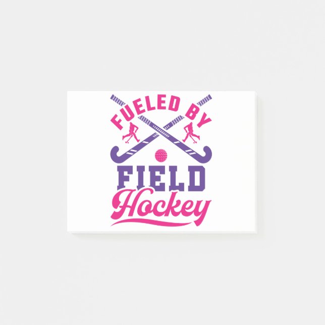 Underblåst av Fält Hockey Cute Player Team Post-it Block (Framsida)