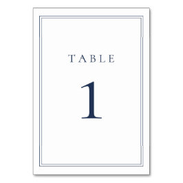 Underblått klassiskt minimalistiskt Bröllop Bordsnummer