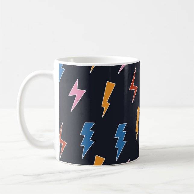 Underbultar sömlösa mönster,hand plockade-blixt kaffemugg (Vänster)