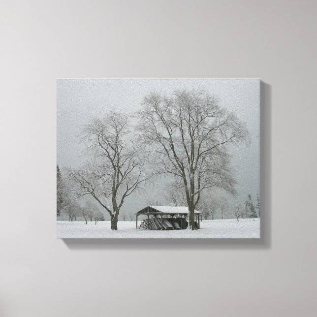Undercover-Wintry Snö-scen Canvastryck (Framsida)