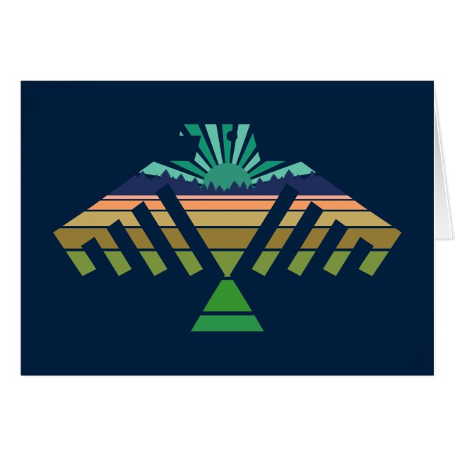 underfågelsolnedgång hälsningskort (Framsidan Horizontal)