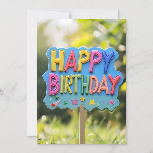 Underfödelsedag för Bright Rainbow Grattis på föde Inbjudningar (Framsida)