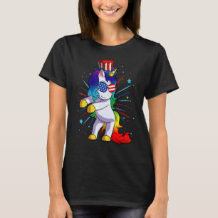 Undergång 4:e juli Unicorn Girls Women US Fl T Shirt