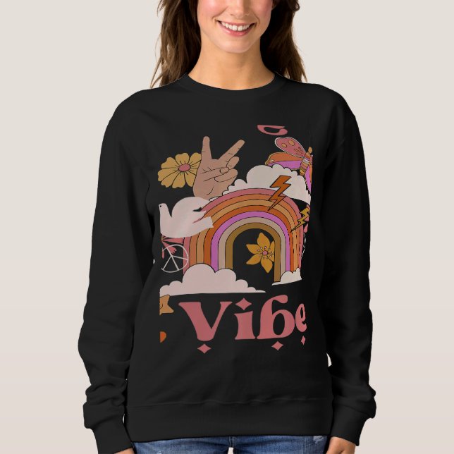Undergrad Vibes School Groovy Retro Boho Rainbow C T Shirt (Framsida)