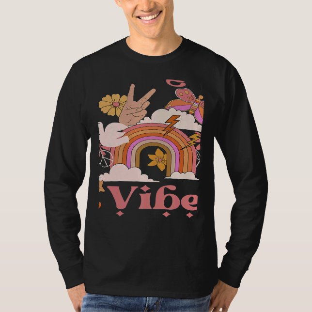 Undergrad Vibes School Groovy Retro Boho Rainbow C T Shirt (Framsida)