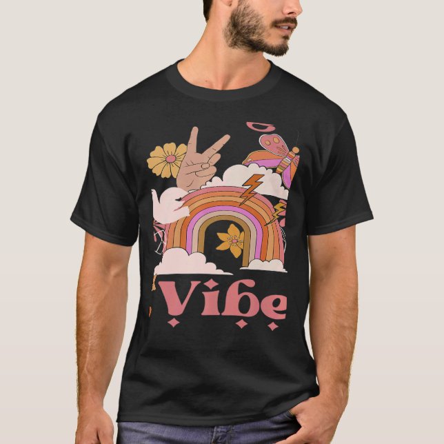 Undergrad Vibes School Groovy Retro Boho Rainbow C T Shirt (Framsida)