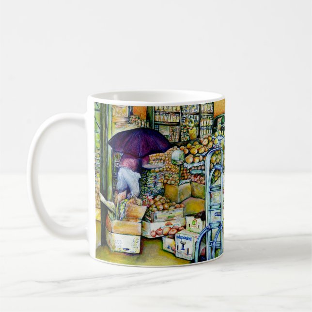 Undergrävande av konstnärlig konsistens kaffemugg (Vänster)