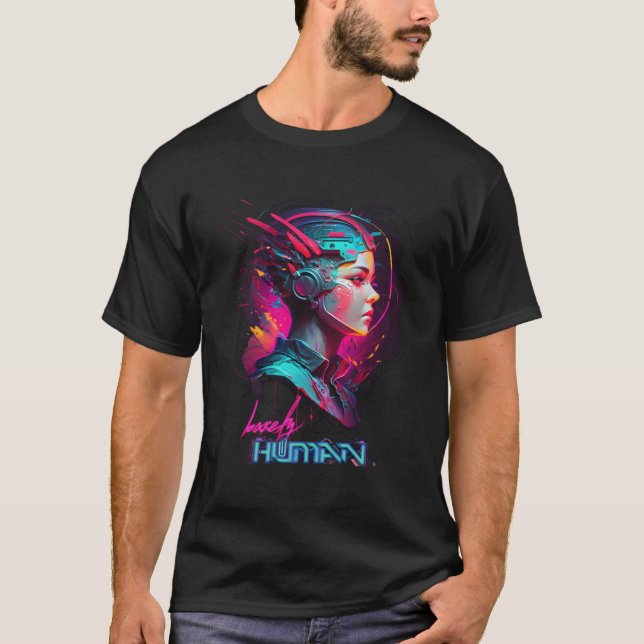 Underground Dark Techno Rave Scifi Futurist Cyberp T Shirt (Framsida)