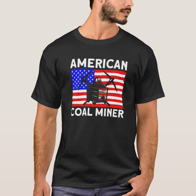 Underground Mining American Coal Miner American Co T Shirt (Framsida)