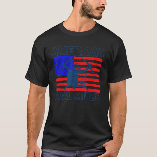 Underground Mining American Coal Miner American Co T Shirt (Framsida)