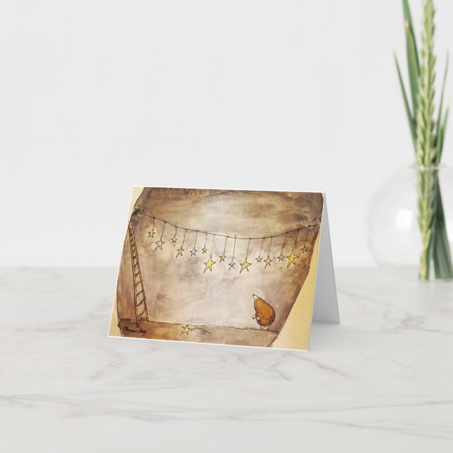 Underground mole and stars card tack kort (Framsida)