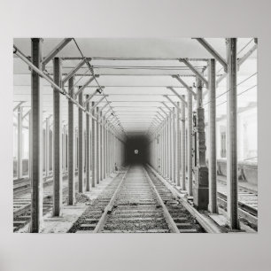 Undergrundstunnel, 1904. Gammalt foto Poster