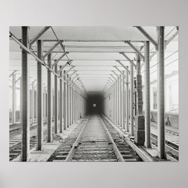 Undergrundstunnel, 1904. Gammalt foto Poster (Framsidan)