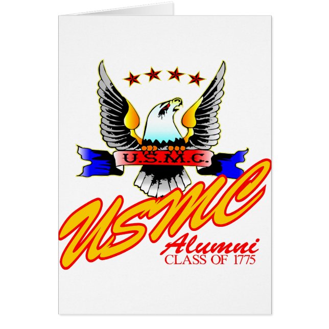 Undergrupp 1775 USMC Alumni Eagle Hälsningskort (Framsidan)