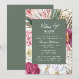 Undergrupp 2022 Blommigten Watercolor Studenten Inbjudningar