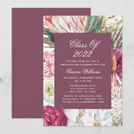 Undergrupp 2022 Blommigten Watercolor Studenten Inbjudningar