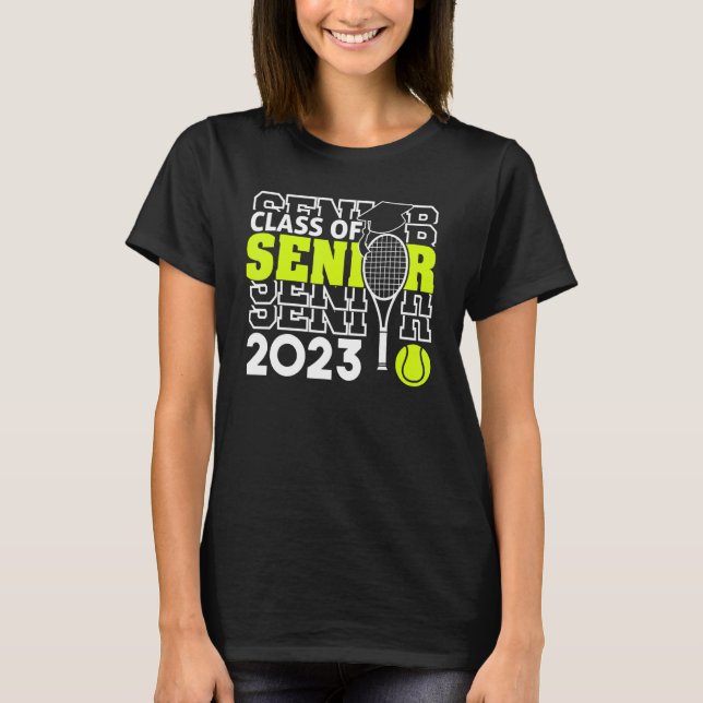 Undergrupp 2023 2023 tennisspelare Senior Studente T Shirt (Framsida)