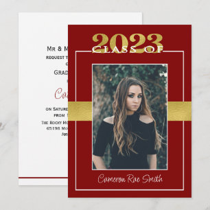 Undergrupp 2023 Maron & Guld Studentfest Inbjudningar