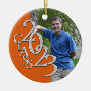 Undergrupp 2023 Orange och foto Silver Student Julgransprydnad Keramik