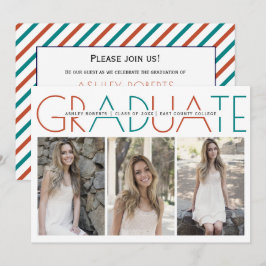 Undergrupp 2023: Terracotta och teal studenten-fot Inbjudningar