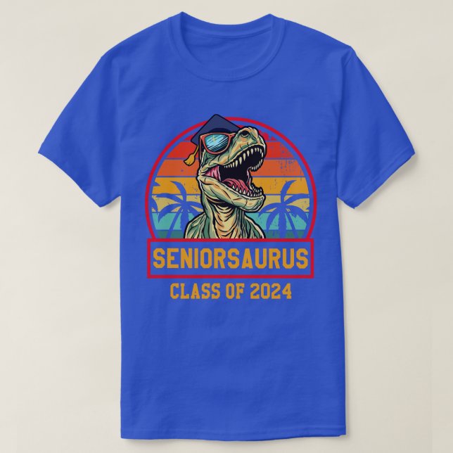 Undergrupp 2024 Senior Gifts Funny Seniorsaurus Se T Shirt (Design framsida)