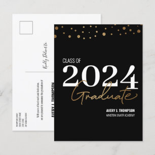 Undergrupp 2024 Student Svarta Guld Studenten Meddelande Vykort
