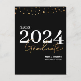 Undergrupp 2024 Student Svarta Guld Studenten Meddelande Vykort