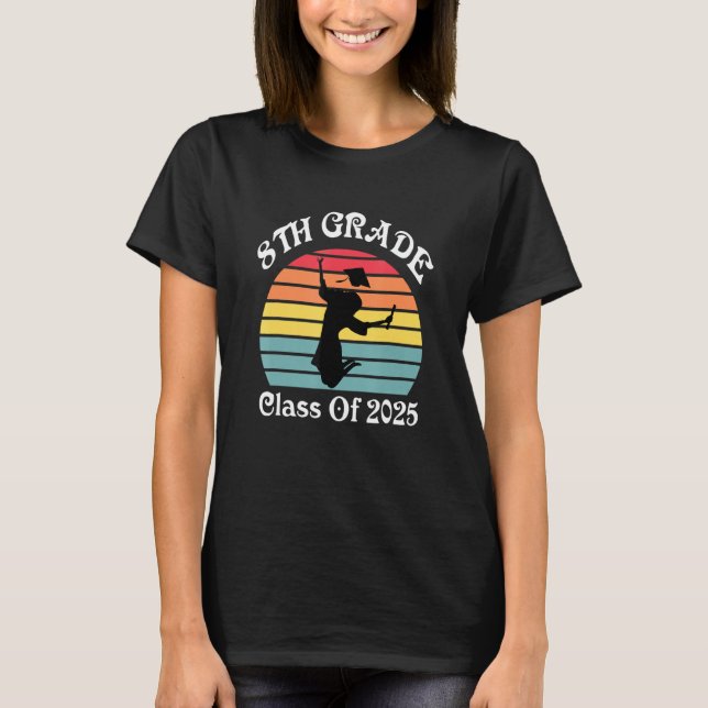 Undergrupp 2025 åttonde Klass Studenten för flicko T Shirt (Framsida)