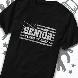 Undergrupp 2027 Studenten American Flagga Senior 2 T Shirt