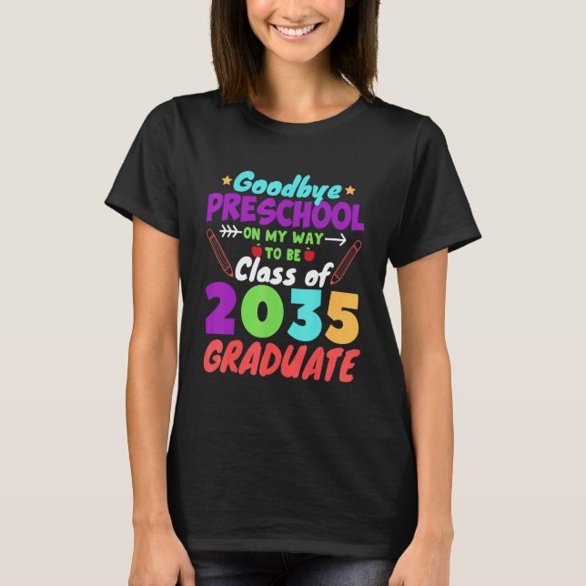 Undergrupp 2035 före K Student Adjö Preschool Gra T Shirt (Framsida)