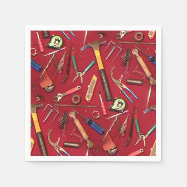 Underhåll av handyman och entreprenör till verktyg pappersservett (Framsidan)