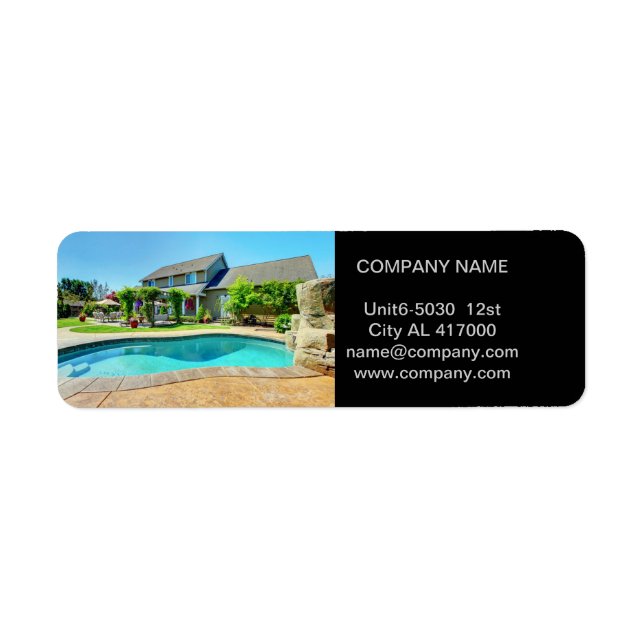 underhåll av hemrenoveringsverkstad bassäng returadress etikett (Framsidan)