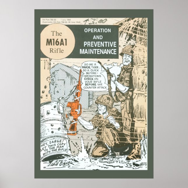 Underhåll av militärgevär för vintage poster (Framsidan)