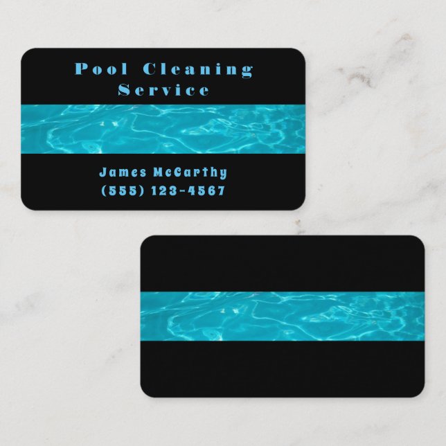 Underhåll av professionell Swimming Bassäng Städni Visitkort (Fram/baksida)