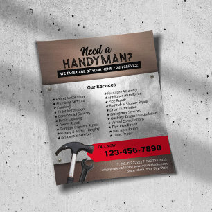 Underhåll av professionellens Handyman och reparat Flygblad
