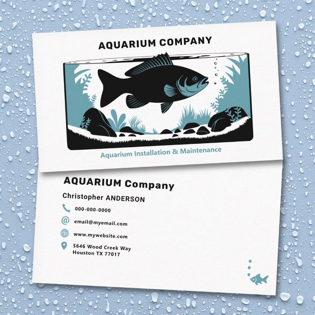 Underhåll och installation av akvarium visitkort (Aquarium Maintenance & Installation Business Card)