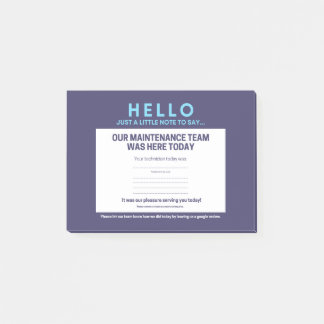 "Underhåll var här" Post-it Block