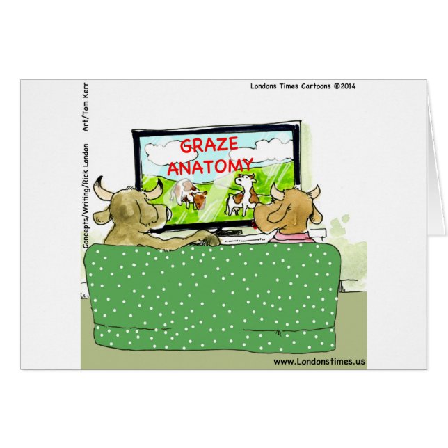 Underhållande kor är roligt hälsningskort (Framsidan Horizontal)