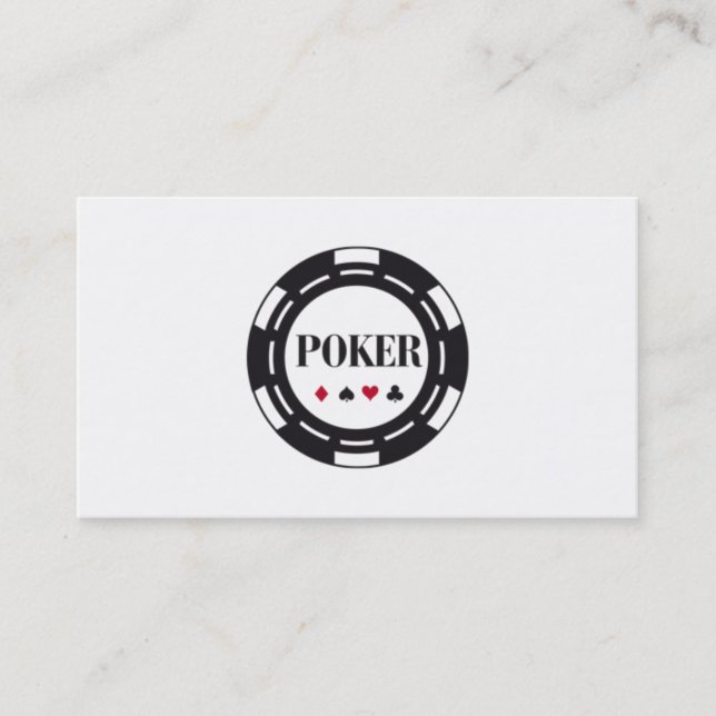 Underhållning av trollkartongstången Poker Chip Visitkort (Framsida)