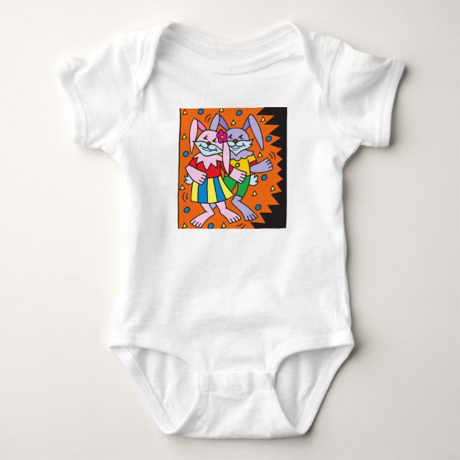Underhållning Bunnies Dancing T Shirt (Framsida)