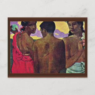 Underhållning i Tahiti av Gauguin Paul Vykort