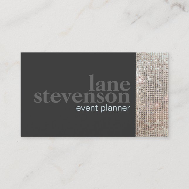 Underhållning Moukling FAUX Sequins Black 2 Visitkort (Framsida)