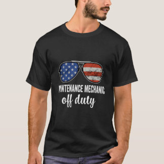 Underhållsmekaniker ledig amerikansk flagg solglas t shirt